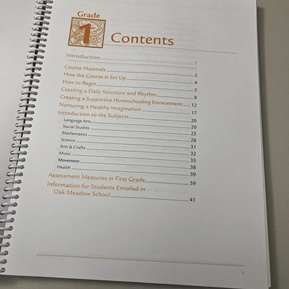 Oak Meadow Resource Book Grade 1 Homeschool Class Reading
